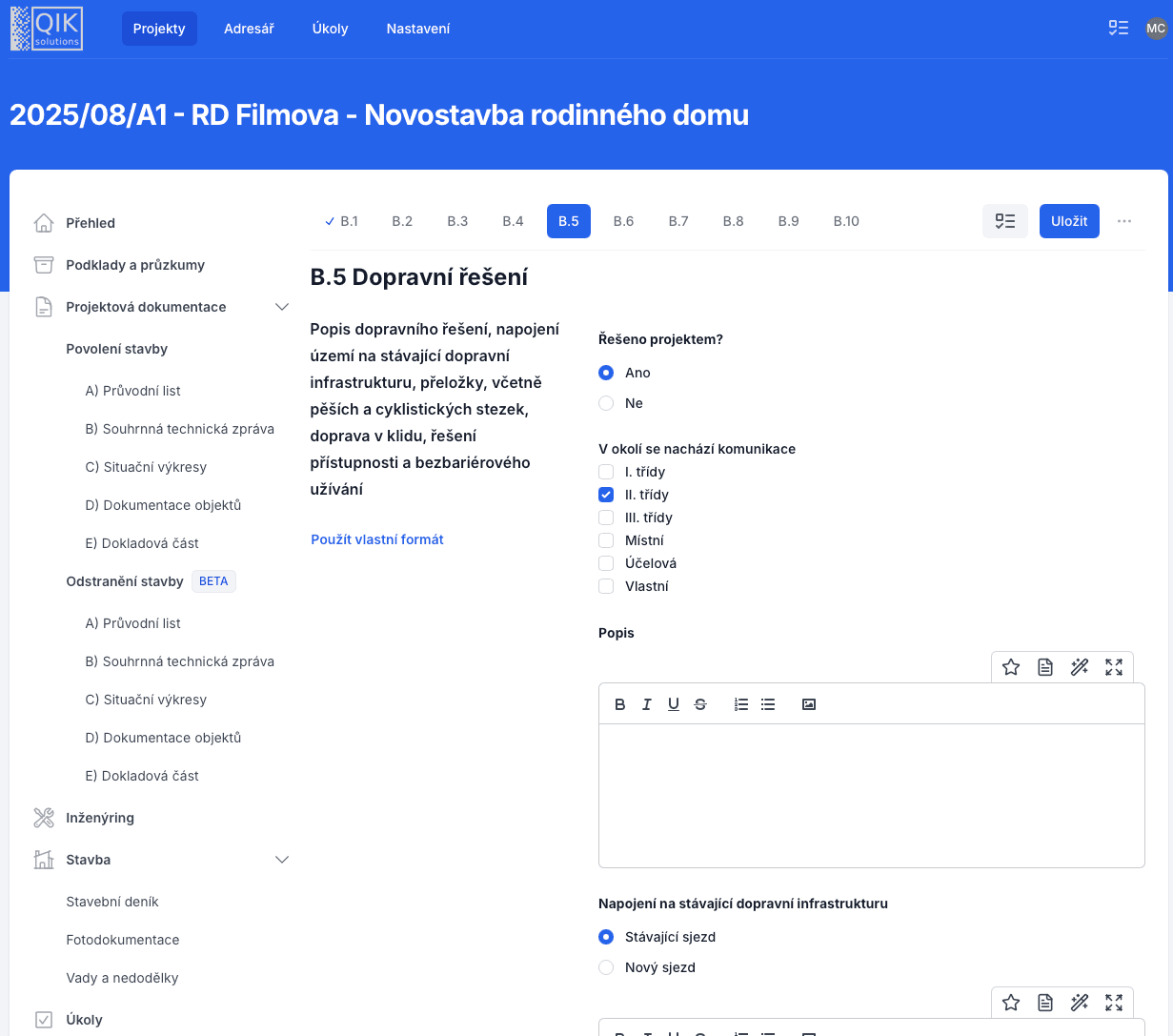 Předpřipravené formuláře v QIK